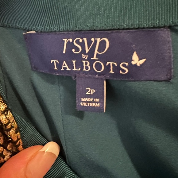 Talbots tweed pencil skirt 2 petite gold black silver - Picture 5 of 7